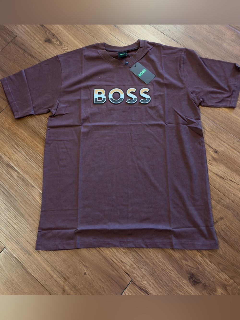 Boss Men's Short-Sleeve Logo Tee in Deep Brown